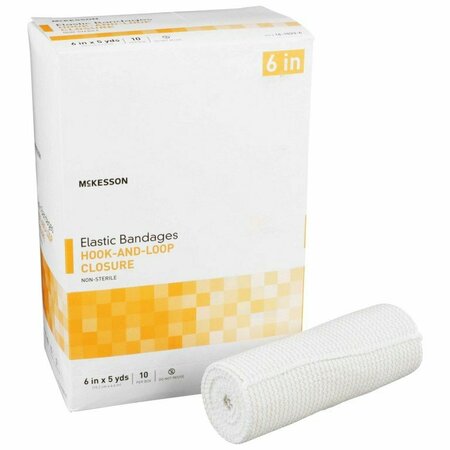 MCKESSON Hook and Loop Closure Elastic Bandage, 6 Inch x 5 Yard, 10PK 16-1033-6